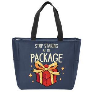 Stop Staring At My Package Funny Rude Xmas Christmas Zip Tote Bag