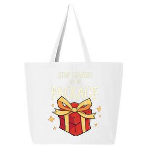 Stop Staring At My Package Funny Rude Xmas Christmas 25L Jumbo Tote