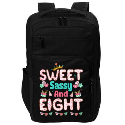 Sweet Sassy And Eight Birthday 8 Year Old Impact Tech Backpack