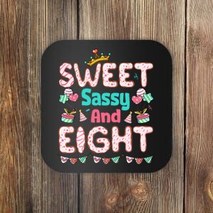 Sweet Sassy And Eight Birthday 8 Year Old Coaster