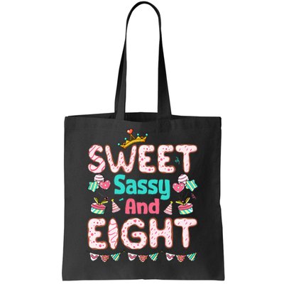 Sweet Sassy And Eight Birthday 8 Year Old Tote Bag