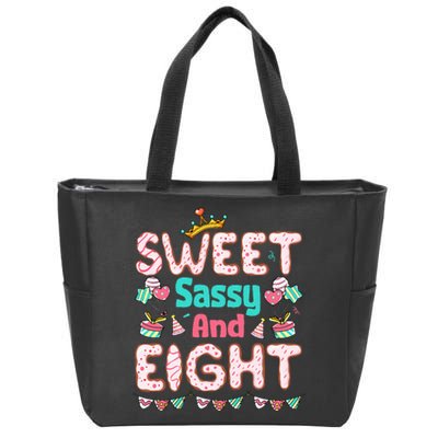 Sweet Sassy And Eight Birthday 8 Year Old Zip Tote Bag