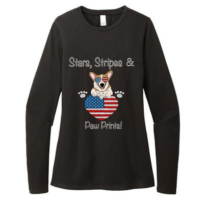 Stars Stripes And Paw Printspembroke Welsh Corgi Indian Creek Funny Gift Womens CVC Long Sleeve Shirt