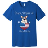 Stars Stripes And Paw Printspembroke Welsh Corgi Indian Creek Funny Gift Premium T-Shirt