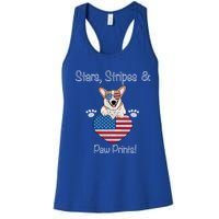 Stars Stripes And Paw Printspembroke Welsh Corgi Indian Creek Funny Gift Women's Racerback Tank