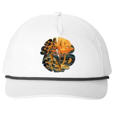 Sun Sand And Sea Summer Merch Gift Snapback Five-Panel Rope Hat