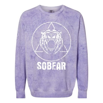 Sobear Sobriety Anniversary Sober Aa Na Recovery Colorblast Crewneck Sweatshirt