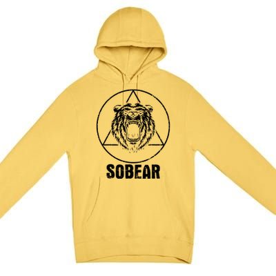 Sobear Sobriety Anniversary Sober Aa Na Recovery Premium Pullover Hoodie