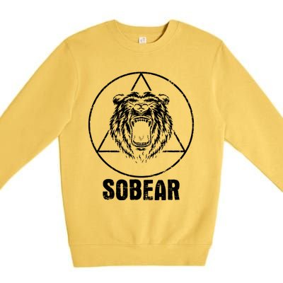 Sobear Sobriety Anniversary Sober Aa Na Recovery Premium Crewneck Sweatshirt