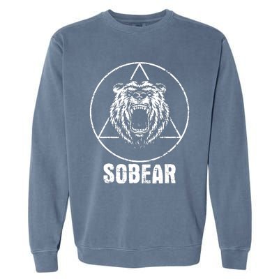 Sobear Sobriety Anniversary Sober Aa Na Recovery Garment-Dyed Sweatshirt