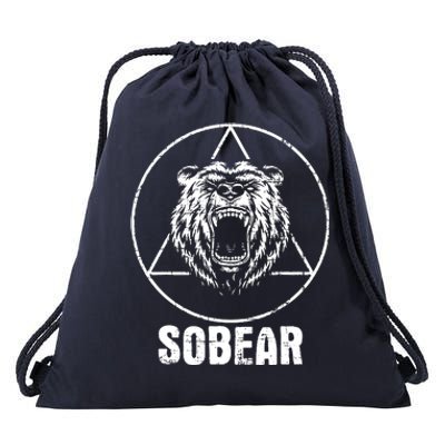 Sobear Sobriety Anniversary Sober Aa Na Recovery Drawstring Bag