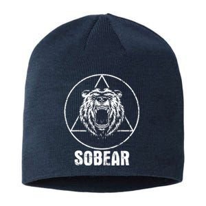 Sobear Sobriety Anniversary Sober Aa Na Recovery Sustainable Beanie