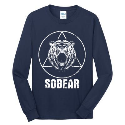 Sobear Sobriety Anniversary Sober Aa Na Recovery Tall Long Sleeve T-Shirt