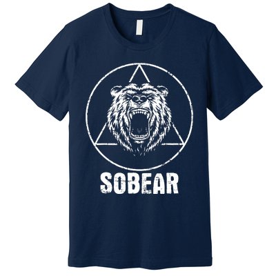 Sobear Sobriety Anniversary Sober Aa Na Recovery Premium T-Shirt