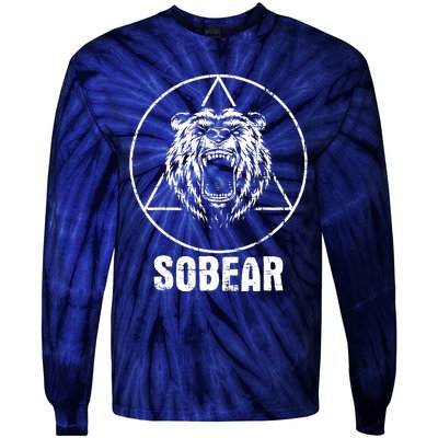 Sobear Sobriety Anniversary Sober Aa Na Recovery Tie-Dye Long Sleeve Shirt