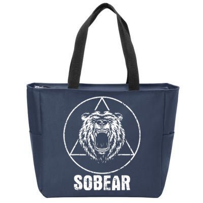 Sobear Sobriety Anniversary Sober Aa Na Recovery Zip Tote Bag