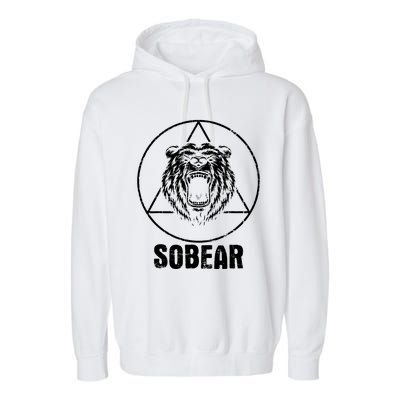 Sobear Sobriety Anniversary Sober Aa Na Recovery Garment-Dyed Fleece Hoodie