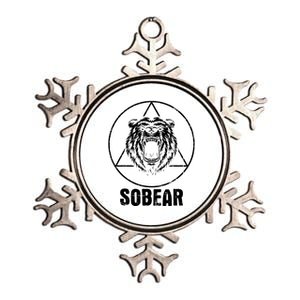 Sobear Sobriety Anniversary Sober Aa Na Recovery Metallic Star Ornament