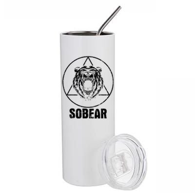 Sobear Sobriety Anniversary Sober Aa Na Recovery Stainless Steel Tumbler