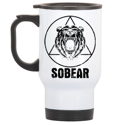 Sobear Sobriety Anniversary Sober Aa Na Recovery Stainless Steel Travel Mug