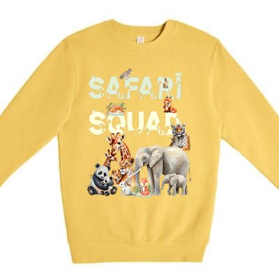 Safari Squad Animals Funny Zoo Animal Lovers Funny Safari Premium Crewneck Sweatshirt