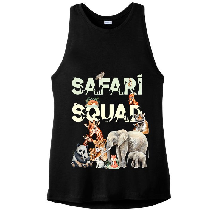 Safari Squad Animals Funny Zoo Animal Lovers Funny Safari Ladies PosiCharge Tri-Blend Wicking Tank