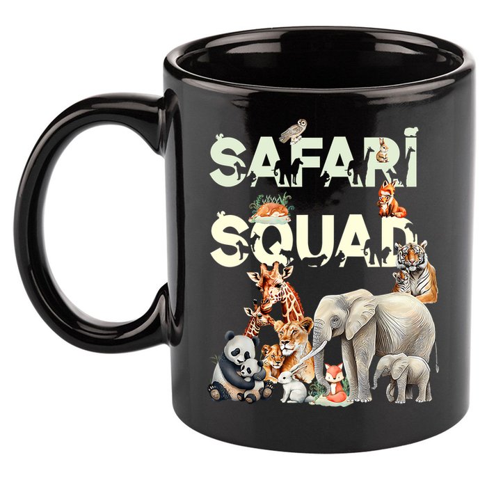 Safari Squad Animals Funny Zoo Animal Lovers Funny Safari 11oz C Handle Ceramic Mug