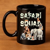 Safari Squad Animals Funny Zoo Animal Lovers Funny Safari 11oz C Handle Ceramic Mug