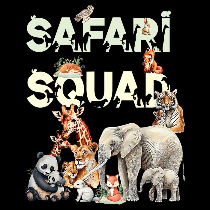 Safari Squad Animals Funny Zoo Animal Lovers Funny Safari Drawstring Bag