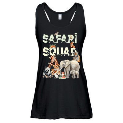 Safari Squad Animals Funny Zoo Animal Lovers Funny Safari Ladies Essential Flowy Tank