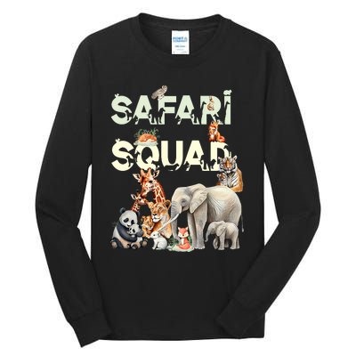 Safari Squad Animals Funny Zoo Animal Lovers Funny Safari Tall Long Sleeve T-Shirt