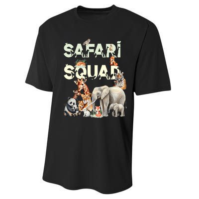 Safari Squad Animals Funny Zoo Animal Lovers Funny Safari Performance Sprint T-Shirt