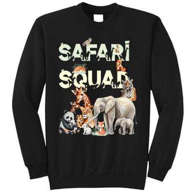 Safari Squad Animals Funny Zoo Animal Lovers Funny Safari Tall Sweatshirt