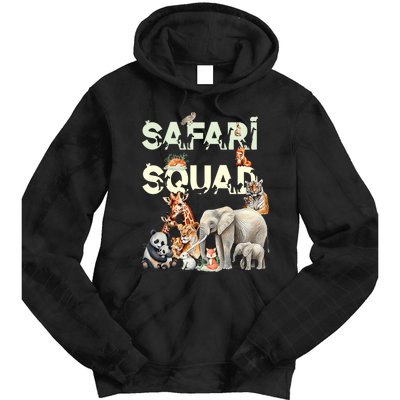 Safari Squad Animals Funny Zoo Animal Lovers Funny Safari Tie Dye Hoodie