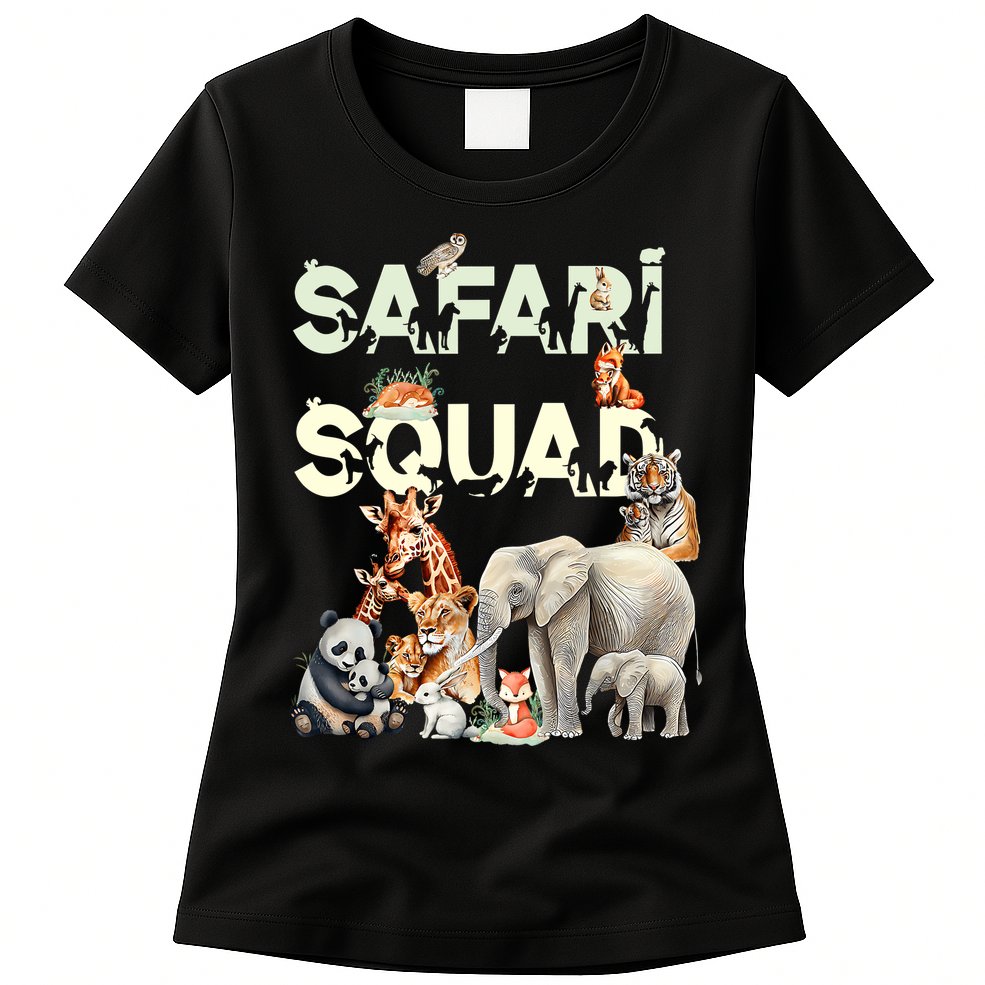 Safari Squad Animals Funny Zoo Animal Lovers Funny Safari Womens T-Shirt