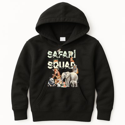 Safari Squad Animals Funny Zoo Animal Lovers Funny Safari Kids Hoodie