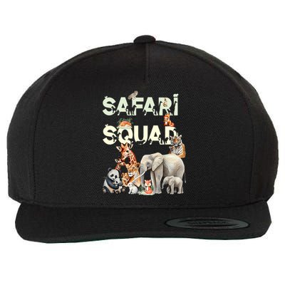 Safari Squad Animals Funny Zoo Animal Lovers Funny Safari Wool Snapback Cap