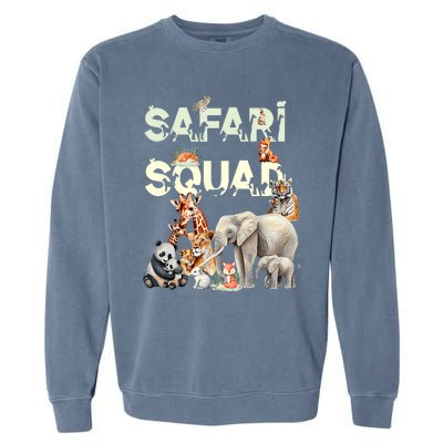 Safari Squad Animals Funny Zoo Animal Lovers Funny Safari Garment-Dyed Sweatshirt