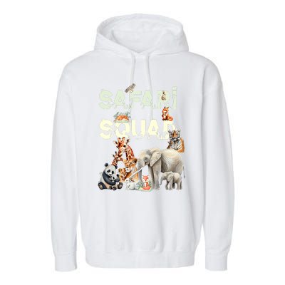 Safari Squad Animals Funny Zoo Animal Lovers Funny Safari Garment-Dyed Fleece Hoodie