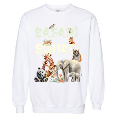 Safari Squad Animals Funny Zoo Animal Lovers Funny Safari Garment-Dyed Sweatshirt
