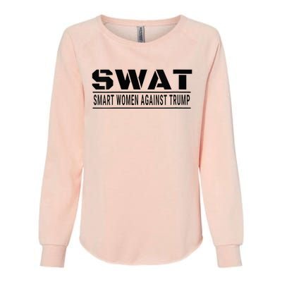 Swat Smart Against Trump Funny Antitrump Womens California Wash Sweatshirt