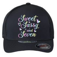 Sweet Sassy And Seven 7th Birthday 7 Years Old Princess Flexfit Unipanel Trucker Cap