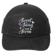 Sweet Sassy And Seven 7th Birthday 7 Years Old Princess 7-Panel Snapback Hat