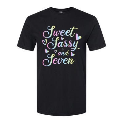 Sweet Sassy And Seven 7th Birthday 7 Years Old Princess Softstyle® CVC T-Shirt