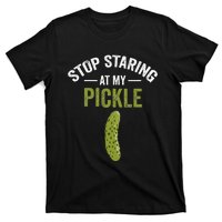 Stop Staring At My Pickle Halloween Pickle Costume Adult T-Shirt