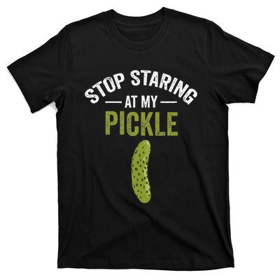 Stop Staring At My Pickle Halloween Pickle Costume Adult T-Shirt