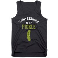 Stop Staring At My Pickle Halloween Pickle Costume Adult Tank Top