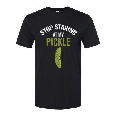 Stop Staring At My Pickle Halloween Pickle Costume Adult Softstyle CVC T-Shirt