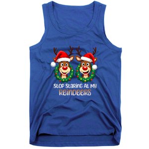 Stop Staring At My Reindeers Christmas Boob Naughty Gift Tank Top