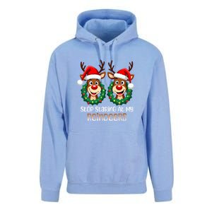 Stop Staring At My Reindeers Christmas Boob Naughty Gift Unisex Surf Hoodie